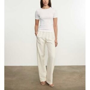 ENZA COSTA Twill Everywhere Pants Womens XS Vanilla Cream Straight Quite Luxury